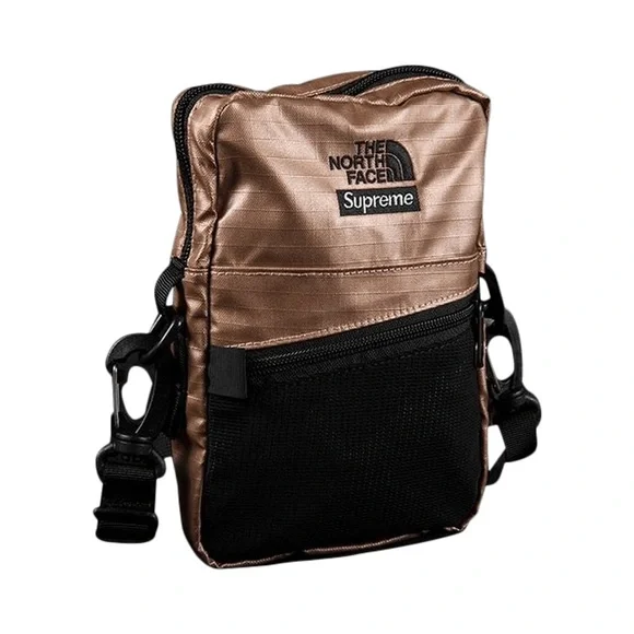 north face x supreme | rose gold metallic shoulder crossbody shoulder bag - Picture 1 of 9
